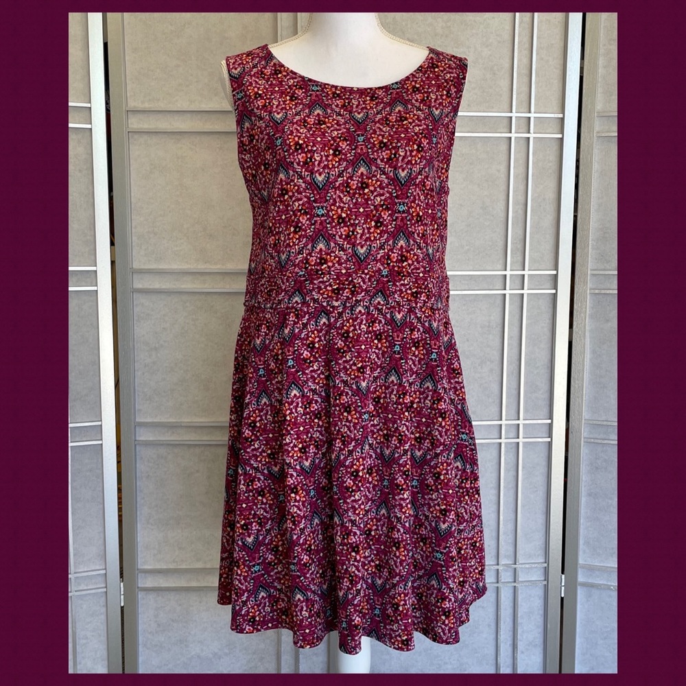 Chorduroy Fusha Pink Tank dress with back cut outs with bows. Sz Lg